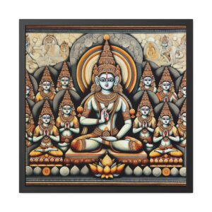 Serene Vision: A Kalighat Meditation Masterpiece