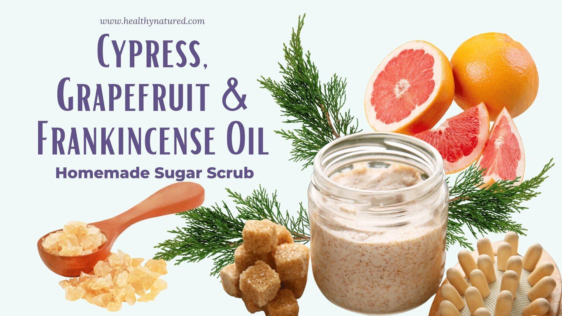 cypress, grapefruit & frankincense oil homemade sugar scrub
